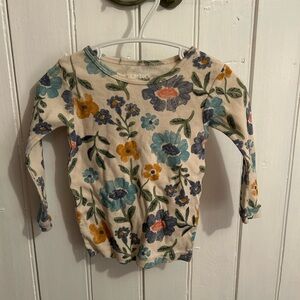 Carter's 12m tan & blue Floral long sleeve shirt
